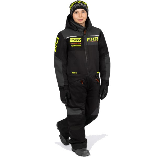 Ensemble de Motoneige Revo Junior Haute-Visibilité/Noir de face