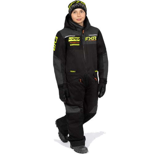 Ensemble de Motoneige Revo Junior Haute-Visibilité/Noir de face