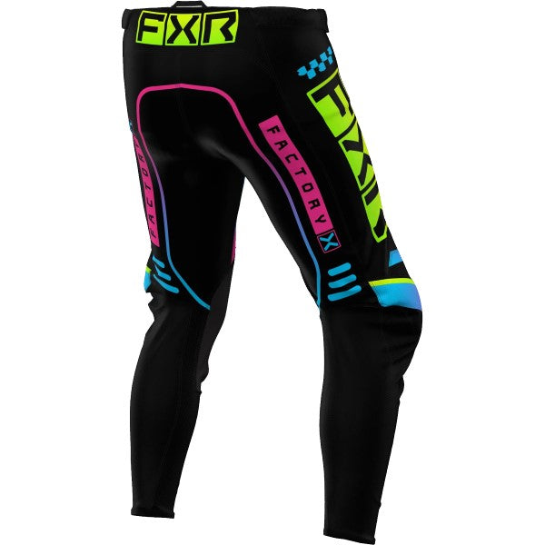 Pantalon de Motocross Podium Junior  Noir/Multicolore de derrière