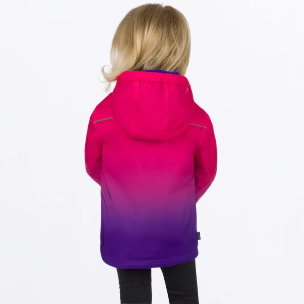 Manteau Ride Réversible enfant rose mauve, de dos