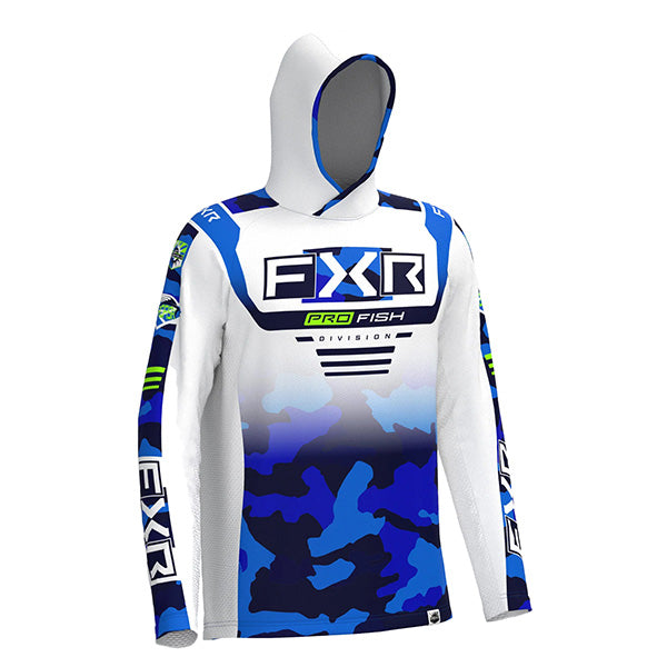 Coton Ouaté Tournament Air UPF Pullover Bleu/Blanc de face