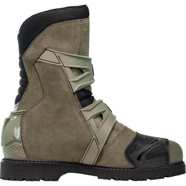 Bottes de Moto Mid Adventure 2 Gore-Tex Vert Mat paire de gauche