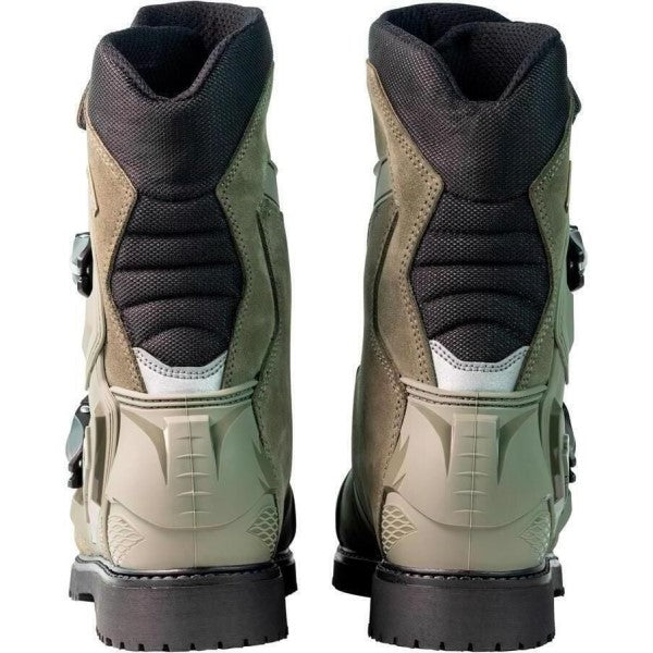 Bottes de Moto Mid Adventure 2 Gore-Tex Vert Mat en paire de dos