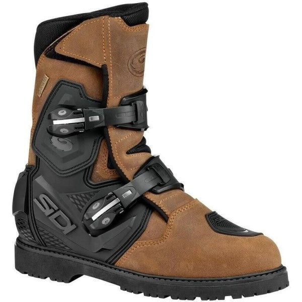 Bottes de Moto Mid Adventure 2 Gore-Tex Brun incliné de face