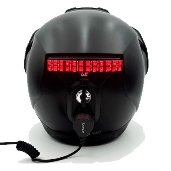 Lumière de Sécurité pour Casque Oxygen allumée en rouge de dos