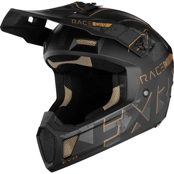 Casque de Motocross Clutch Stealth Cuivre incliné de droite