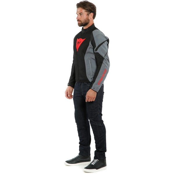 Manteau de Moto Dainese Air Crono 2 Gris_Noir Modèle Gauche