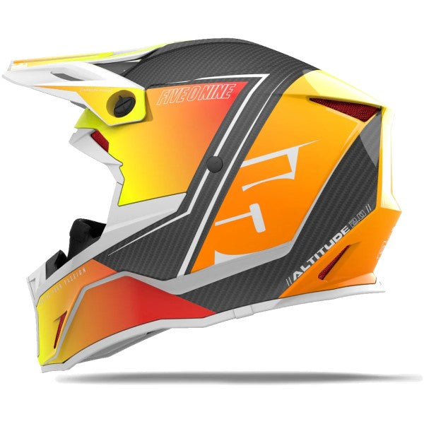 Casque de Snowcross Altitude 2.0 Carbon Orange/Jaune incliné de dos