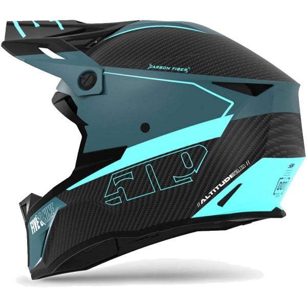 Casque de Snowcross Altitude 2.0 Carbon Noir/Bleu incliné de dos