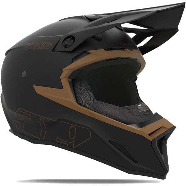 Casque de Snowcross Altitude 2.0 Noir/Brun incliné de gauche