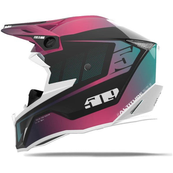 Casque de Snowcross Altitude 2.0 Rose/Noir incliné de dos