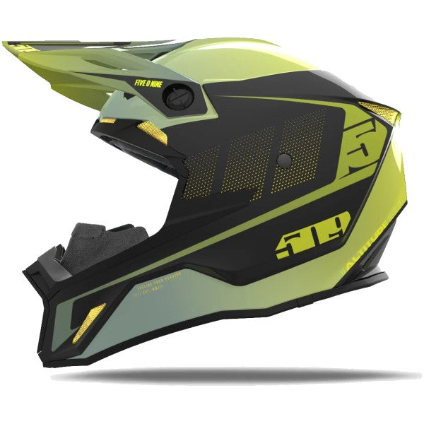 Casque de Snowcross Altitude 2.0 Lime incliné de droite