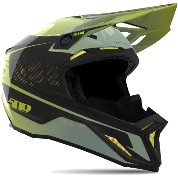 Casque de Snowcross Altitude 2.0 Lime incliné de gauche