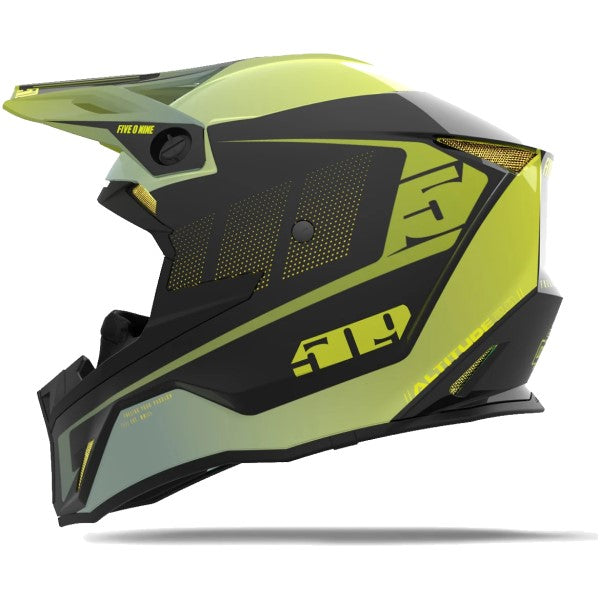 Casque de Snowcross Altitude 2.0 Lime incliné de dos