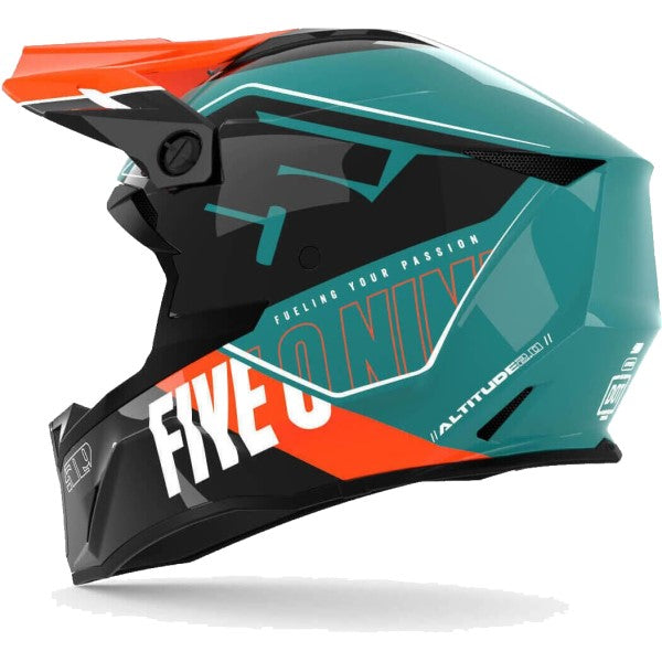 Casque de Snowcross Altitude 2.0 Bleu/Orange incliné de dos