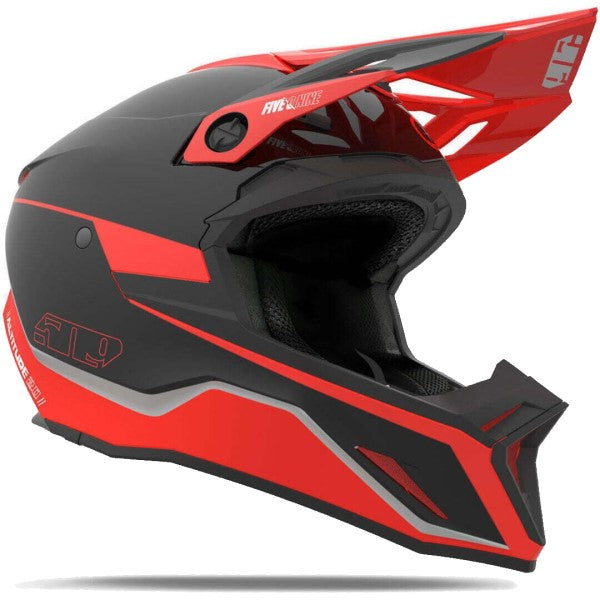 Casque de Snowcross Altitude 2.0 Noir/Rouge incliné de gauche