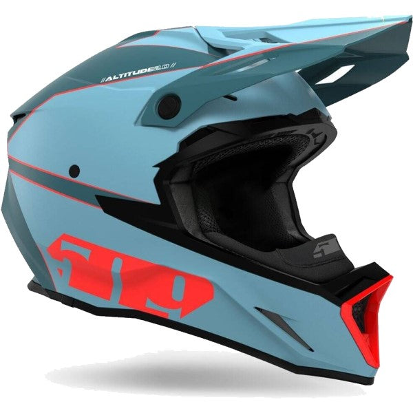 Casque de Snowcross Altitude 2.0 Bleu/Rouge incliné de gauche