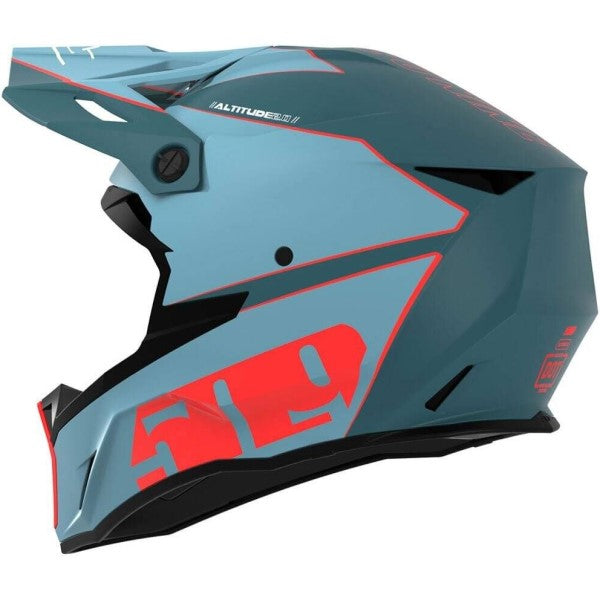 Casque de Snowcross Altitude 2.0 Bleu/Rouge incliné de dos