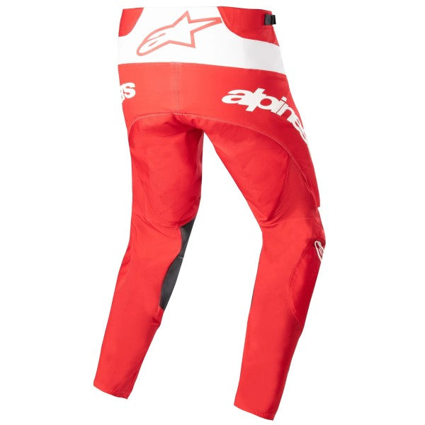 Pantalon de Motocross Techstar Arch Alpinestars rouge et blanc, de dos