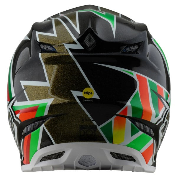 Casque de Motocross SE5 Carbone Labyrinth Troy Lee Designs noir, arrière