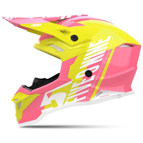 Casque de Snowcross Atmosphere Rose/Jaune, de côté