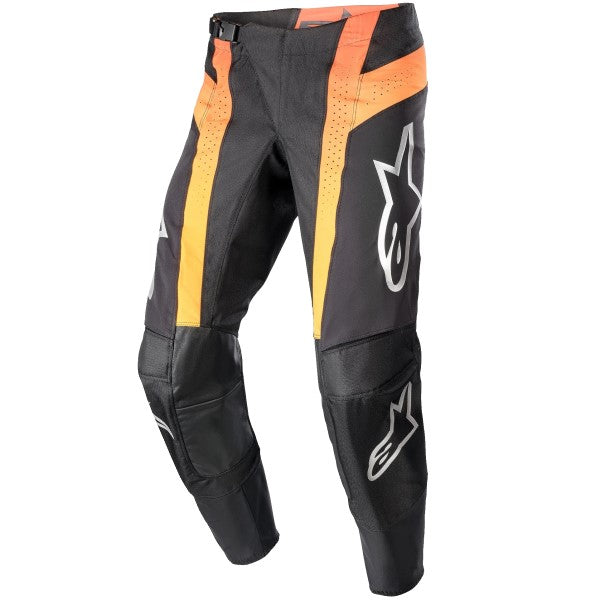 Pantalon de Motocross Techstar Sein Alpinestars noir et orange, de face