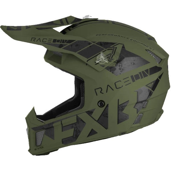 Casque de Motocross Clutch Stealth Vert Gauche