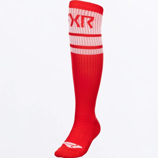  Bas de Motocross Sock Rouge/Blanc, de face