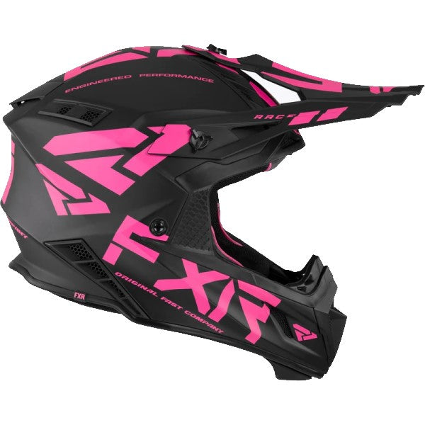 Casque de Snowcross Helium Race Avec Boucle à Libération Rapide Noir/Rose droite