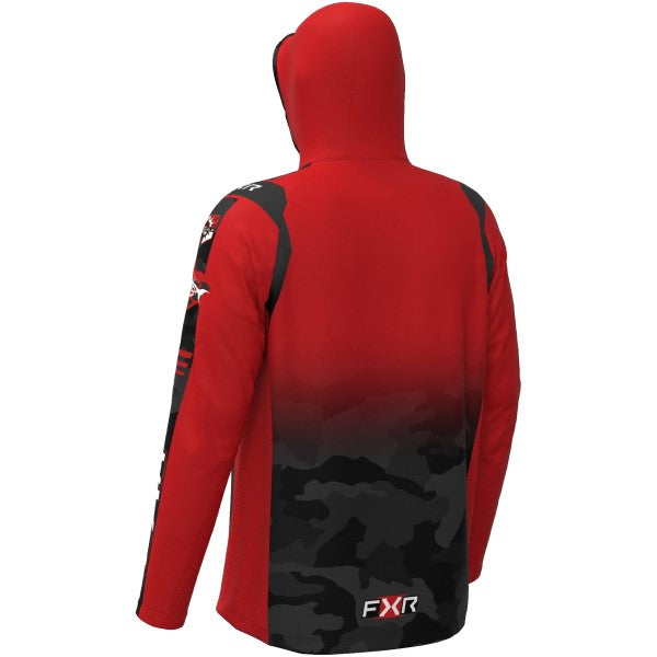 Coton Ouaté Tournament Air UPF Pullover Rouge/Camo de dos