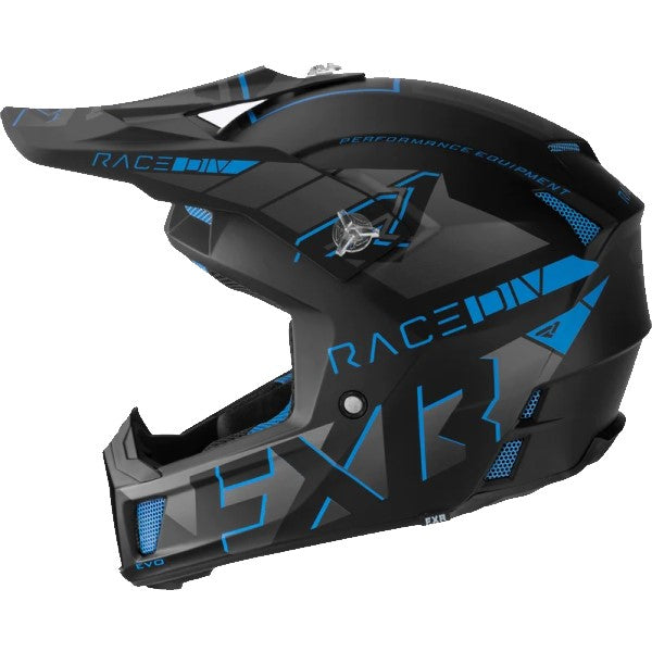 Casque de Snowcross Clutch Evo Noir/Bleu Gauche