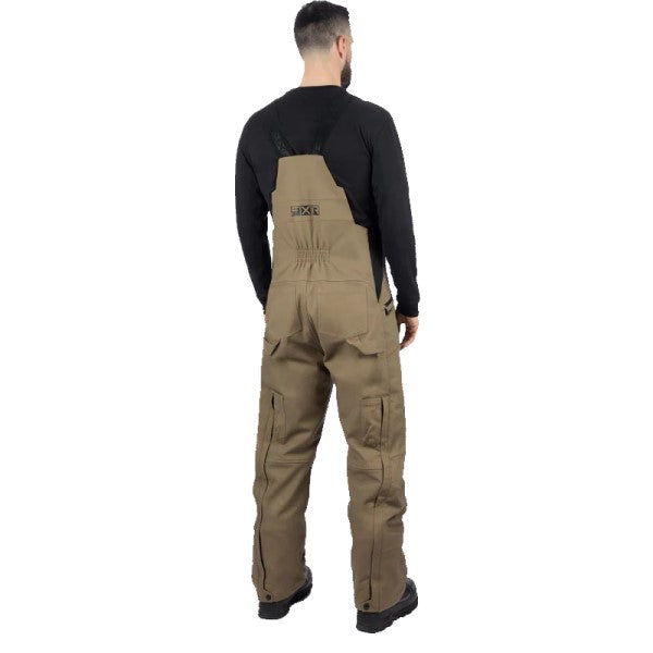 Pantalon de Motoneige Task Canevas Isolé à Bretelle Unisexe FXR beige, de dos