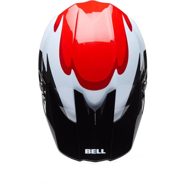 Casque de Motocross Moto-10 Spherical Fluid Carbone Noir/Rouge, Dessus