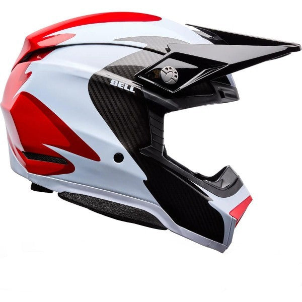 Casque de Motocross Moto-10 Spherical Fluid Carbone Noir/Rouge, côté droit