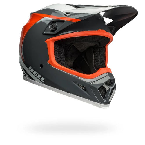 Casque de Motocross MX-9 Mips Dart Gloss/Bell gris orange de profil