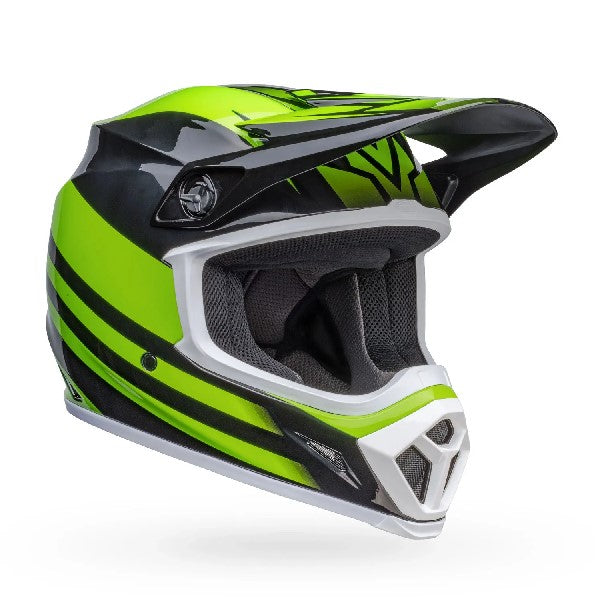 Casque de Motocross MX-9 Mips Disrupt/Bell noir vert /de profil