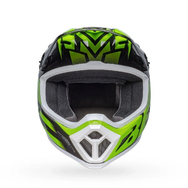 Casque de Motocross MX-9 Mips Disrupt/Bell noir vert de face