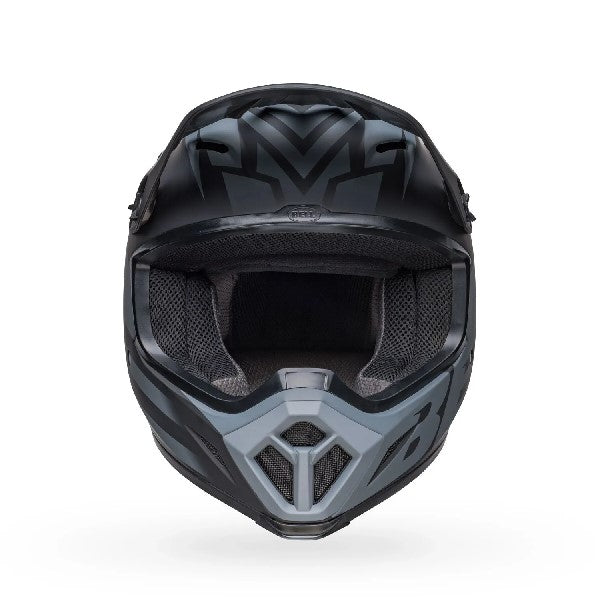 Casque de Motocross MX-9 Mips Disrupt/Bell gris noir de face