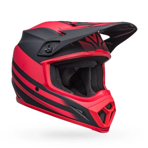 Casque de Motocross MX-9 Mips Disrupt/Bell rouge de profil