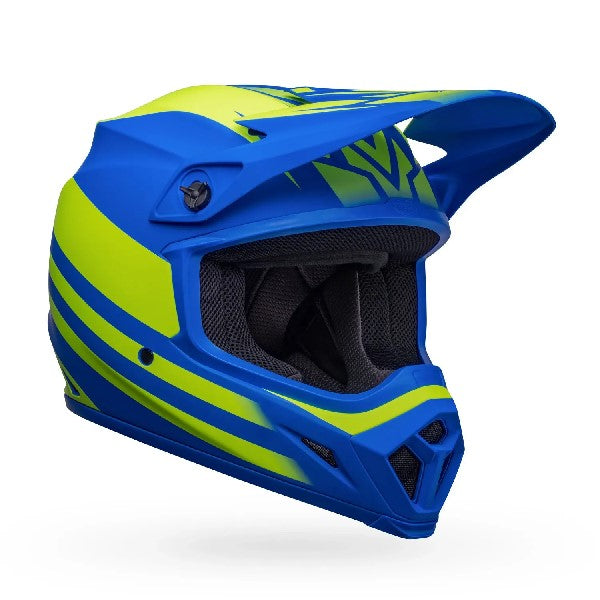 Casque de Motocross MX-9 Mips Disrupt/Bell bleu de profil