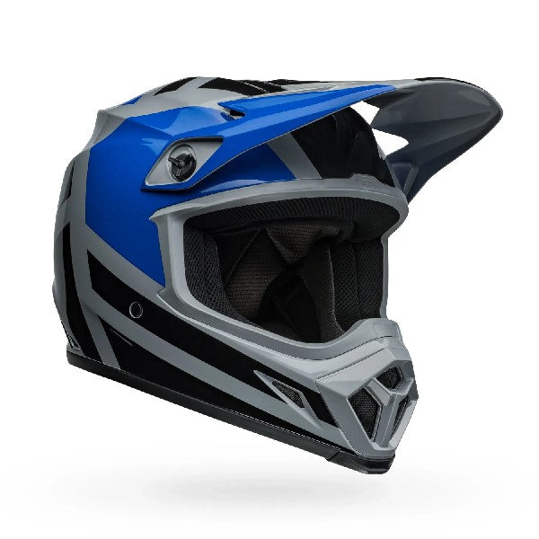 Casque de Motocross MX-9 Mips Alter Ego/Bell bleu gris de profil