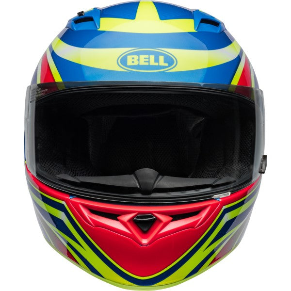 Casque Intégral de Moto Qualifier Conduit Bleu/Jaune/Orange côté avant