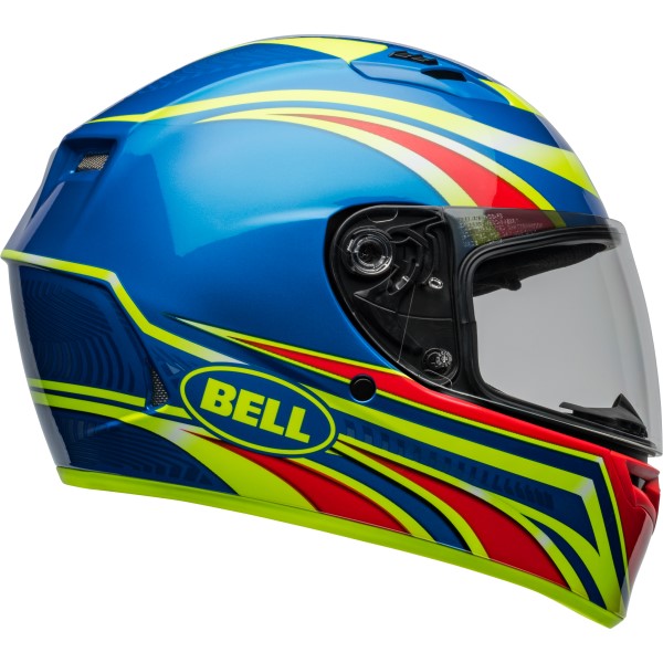 Casque Intégral de Moto Qualifier Conduit Bleu/Jaune/Orange côté gauche