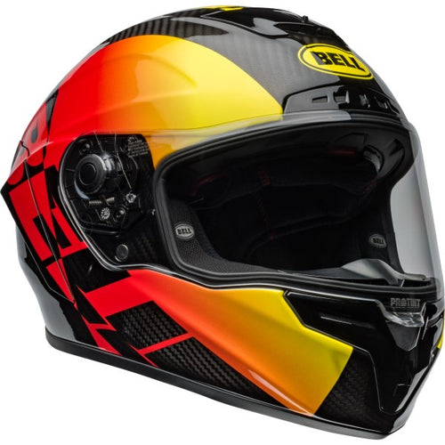 Casque Intégral de Moto Race Star DLX Flex Noir/Rouge côté gauche