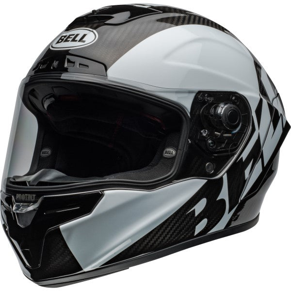 Casque Intégral de Moto Race Star DLX Flex Noir/Blanc côté droit