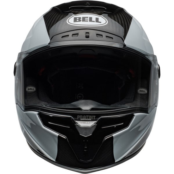 Casque Intégral de Moto Race Star DLX Flex Noir/Blanc côté face