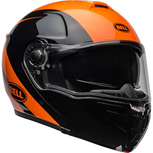 Casque Modulaire de Moto SRT-Modular Noir/Orange côté gauche