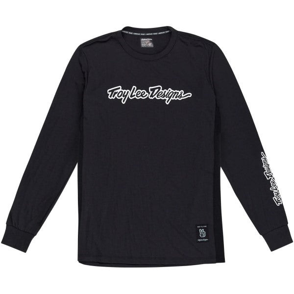 Maillot de Vélo Skyline Ride Signature Manches Longues Noir de face