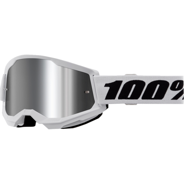 Lunettes de Motocross Strata 2 à Lentille Miroir Junior 100% Blanc