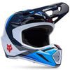 Casque de Motocross V3 Fade MIPS blanc et bleu, de 3/4